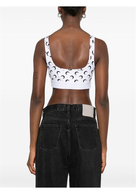 top sportivo moon printed jersey donna bianco MARINE SERRE | WUW055BCJER0001WH00